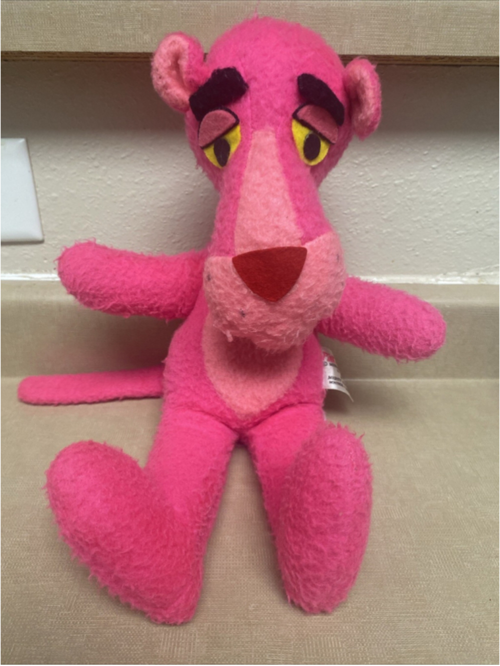 Vintage Pink Panther Plush 1964 Mighty Star Mirisch-Geoffrey Stuffed Animal 15"